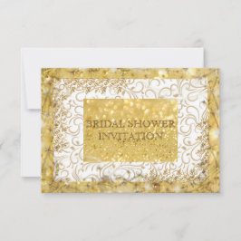 Gepersonaliseerde gouden witte bruids douche uitno kaart