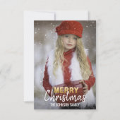 Gepersonaliseerde Gouden Witte Kerstvakantie | FOT Kaart (Voorkant)