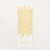 Gepersonaliseerde Gouden Zon Boho Mandala Yogamat (Achterkant)