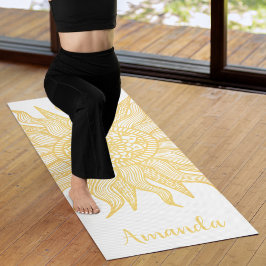 Gepersonaliseerde Gouden Zon Boho Mandala Yogamat