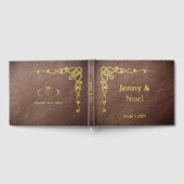 Gepersonaliseerde goudfolie en kunstleer gastenboek (Volledig)