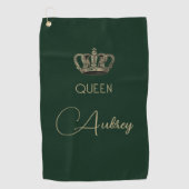 Gepersonaliseerde  goudkoningin golfhanddoek (Voorkant)