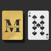 Gepersonaliseerde goudmonogram Aangepaste naam Wea Pokerkaarten
