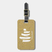 Gepersonaliseerde Goudstof Confetti Mr. Bagagelabel (Voorkant verticaal)
