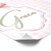 Gepersonaliseerde Grace Baby Girl Nursery Bow & Gi Foto Afdruk (Hoek)