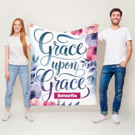 Gepersonaliseerde Grace Upon Grace Christelijk Fleece Deken