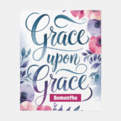 Gepersonaliseerde Grace Upon Grace Christelijk Fleece Deken (Voorkant)