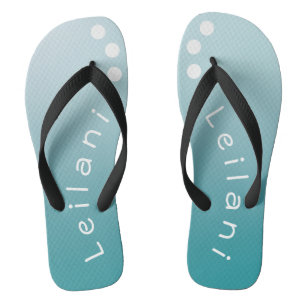 Gepersonaliseerde gradiënt Blauwgroen met witte st Teenslippers
