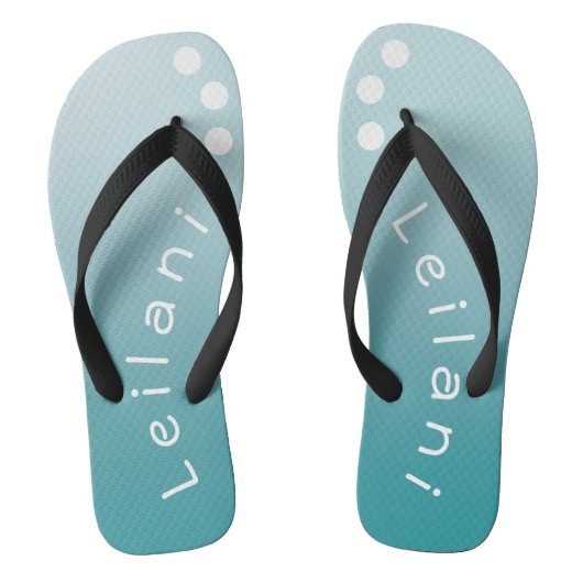 Gepersonaliseerde gradiënt Blauwgroen met witte st Teenslippers (Voetbed)