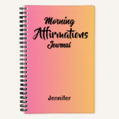 Gepersonaliseerde Gradient Morning Affirmations Jo Notitieboek (Voorkant)