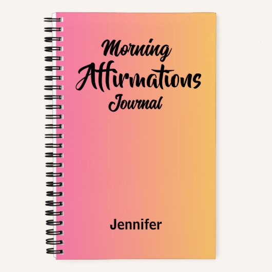 Gepersonaliseerde Gradient Morning Affirmations Jo Notitieboek (Voorkant)