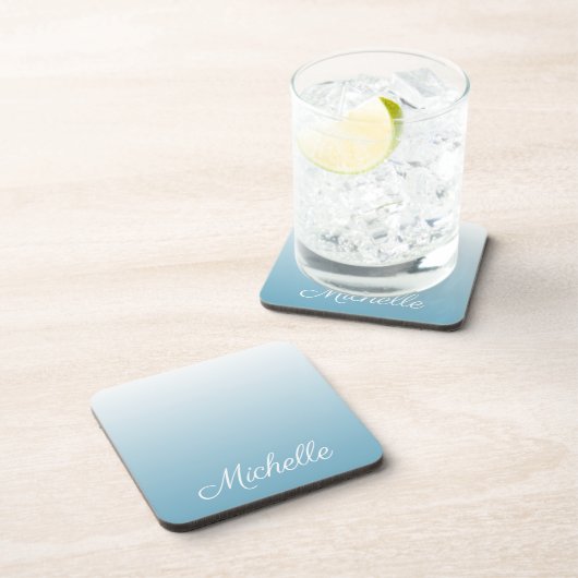 Gepersonaliseerde gradiënt ombre engel blauw bier onderzetter (Rechterzijde)