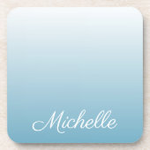 Gepersonaliseerde gradiënt ombre engel blauw bier onderzetter (Voorkant)