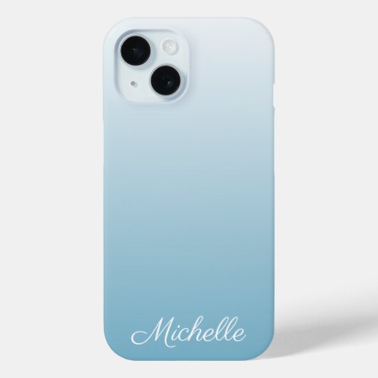 Gepersonaliseerde gradiënt ombre engel blauw Case-Mate iPhone case (Achterkant)