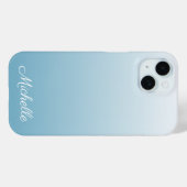Gepersonaliseerde gradiënt ombre engel blauw Case-Mate iPhone case (Achterkant (horizontaal))