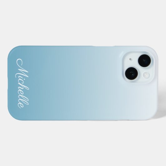 Gepersonaliseerde gradiënt ombre engel blauw Case-Mate iPhone case (Achterkant (horizontaal))