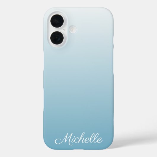Gepersonaliseerde gradiënt ombre engel blauw Case-Mate iPhone case (Achterkant)