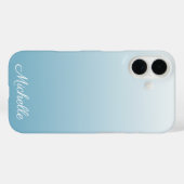 Gepersonaliseerde gradiënt ombre engel blauw Case-Mate iPhone case (Achterkant (horizontaal))