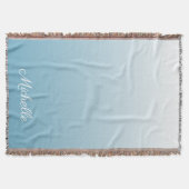 Gepersonaliseerde gradiënt ombre engel blauw deken (Voorkant)