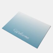 Gepersonaliseerde gradiënt ombre engel blauw deurmat (Schuin)