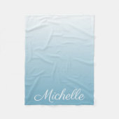 Gepersonaliseerde gradiënt ombre engel blauw fleece deken (Voorkant)