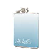 Gepersonaliseerde gradiënt ombre engel blauw heupfles (Links)