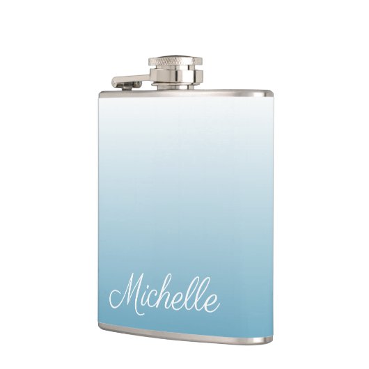 Gepersonaliseerde gradiënt ombre engel blauw heupfles (Links)