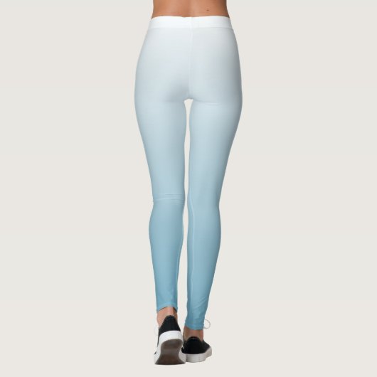 Gepersonaliseerde gradiënt ombre engel blauw leggings (Achterkant)