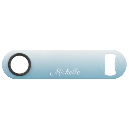 Gepersonaliseerde gradiënt ombre engel blauw speed flessenopener (Voorkant (Horizontaal))