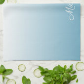 Gepersonaliseerde gradiënt ombre engel blauw theedoek (Gevouwen)