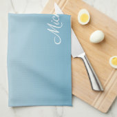 Gepersonaliseerde gradiënt ombre engel blauw theedoek (Quarter Fold)