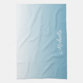 Gepersonaliseerde gradiënt ombre engel blauw theedoek (Verticaal)