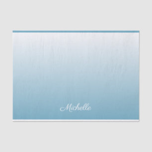 Gepersonaliseerde gradiënt ombre engel blauw tissuepapier