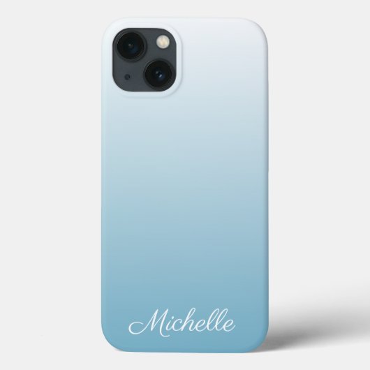 Gepersonaliseerde gradiënt ombre engel blue Hoesje (Achterkant)