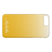 Gepersonaliseerde gradiënt ombre geel Case-Mate iPhone case (Achterkant (Horizontaal))