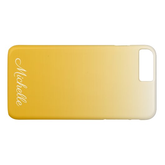 Gepersonaliseerde gradiënt ombre geel Case-Mate iPhone case (Achterkant (Horizontaal))