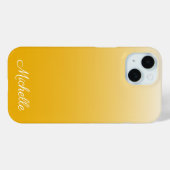 Gepersonaliseerde gradiënt ombre geel Case-Mate iPhone case (Achterkant (horizontaal))