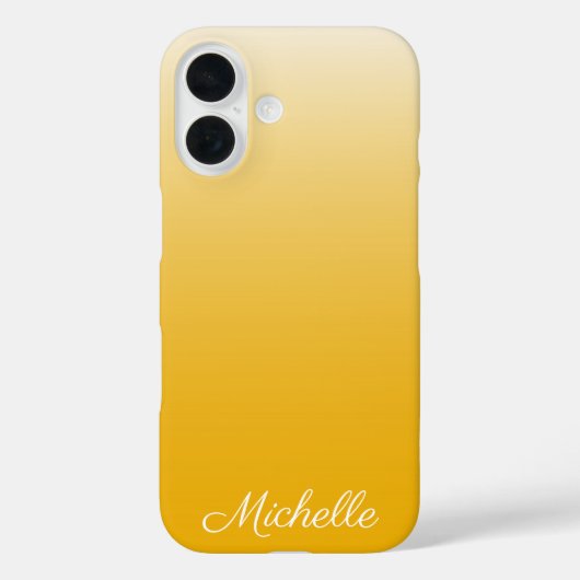 Gepersonaliseerde gradiënt ombre geel Case-Mate iPhone case (Achterkant)
