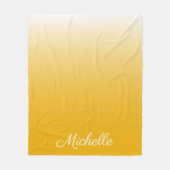 Gepersonaliseerde gradiënt ombre geel fleece deken (Voorkant)