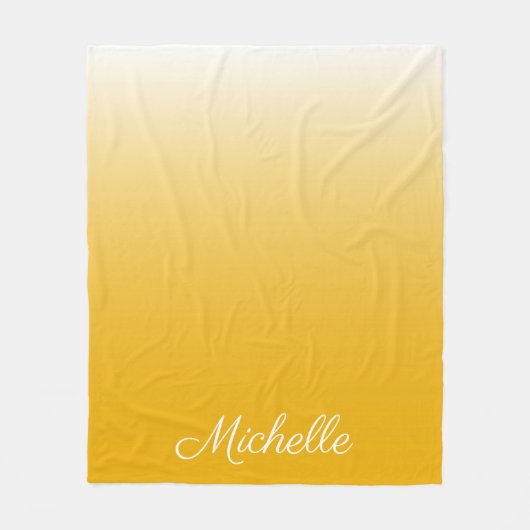 Gepersonaliseerde gradiënt ombre geel fleece deken (Voorkant)