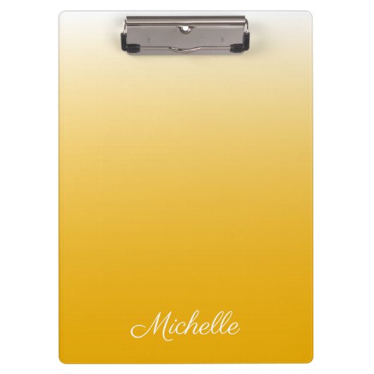 Gepersonaliseerde gradiënt ombre geel klembord (Voorkant)