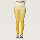 Gepersonaliseerde gradiënt ombre geel leggings (Voorkant)