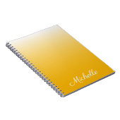 Gepersonaliseerde gradiënt ombre geel notitieboek (Rechterzijde)