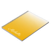 Gepersonaliseerde gradiënt ombre geel notitieboek (Linkerzijde)
