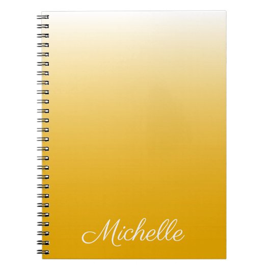 Gepersonaliseerde gradiënt ombre geel notitieboek (Voorkant)