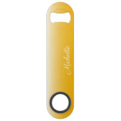 Gepersonaliseerde gradiënt ombre geel speed flessenopener (Voorkant)