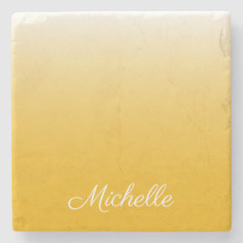 Gepersonaliseerde gradiënt ombre geel stenen onderzetter