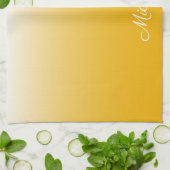 Gepersonaliseerde gradiënt ombre geel theedoek (Gevouwen)