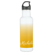 Gepersonaliseerde gradiënt ombre geel waterfles  (Voorkant)