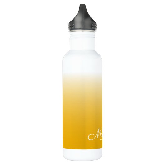Gepersonaliseerde gradiënt ombre geel waterfles  (Links)